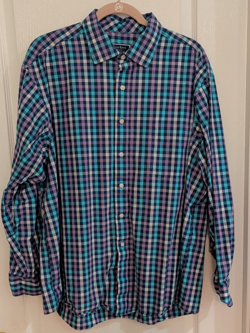 Club Room Blue, Teal & Purple Plaid Button-Down Shirt